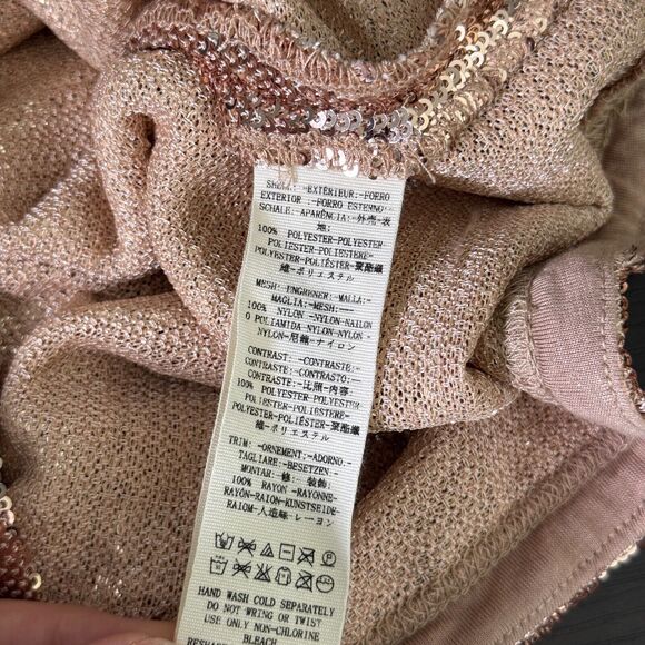 Free People Top Womens Small Shimmy & Shake Sequin Floral Flowy Boho Blouse S - Picture 9 of 11